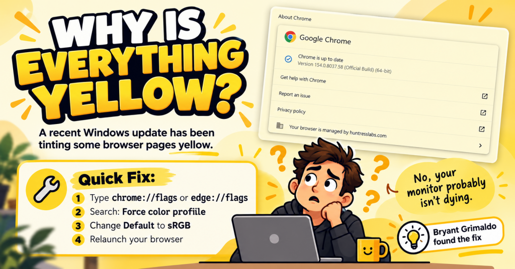 Why Did My Browser Turn Yellow After a Windows Update?